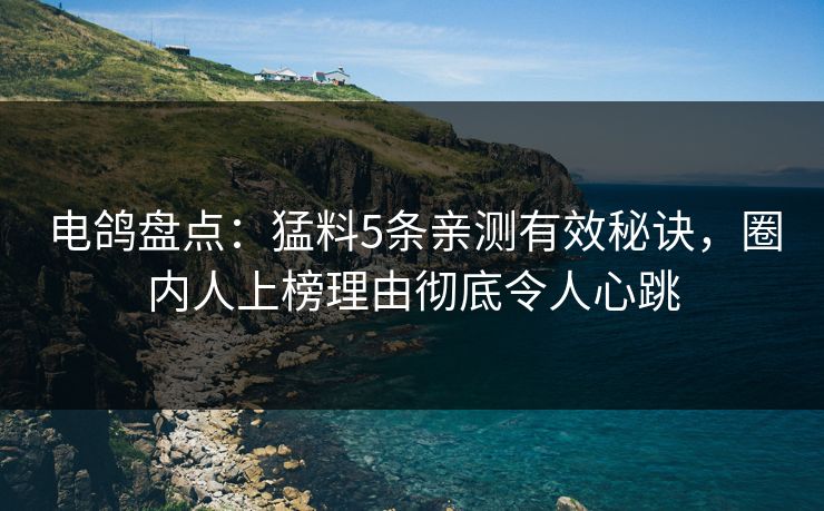电鸽盘点:猛料5条亲测有效秘诀,圈内人上榜理由彻底令人心跳 电鸽盘点:猛料5条亲测有效秘诀,圈内人上榜理由彻底令人心跳