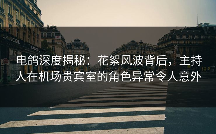 电鸽深度揭秘:花絮风波背后,主持人在机场贵宾室的角色异常令人意外