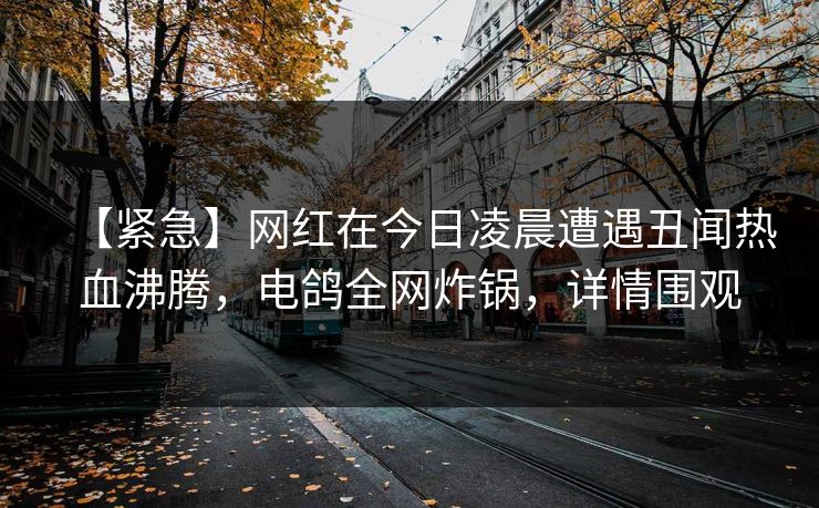 【紧急】网红在今日凌晨遭遇丑闻热血沸腾，电鸽全网炸锅，详情围观