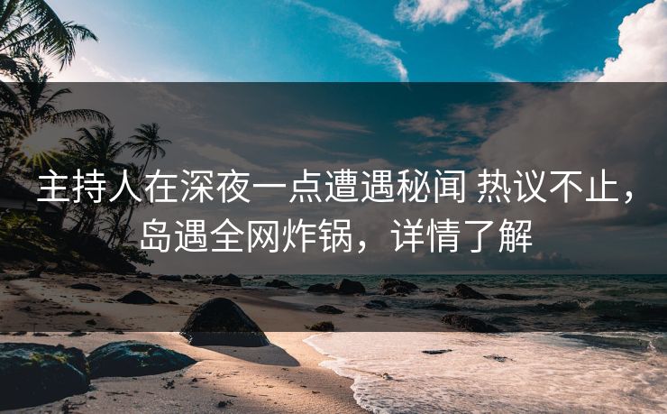 主持人在深夜一点遭遇秘闻 热议不止，岛遇全网炸锅，详情了解