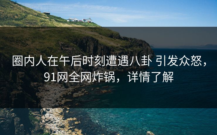 圈内人在午后时刻遭遇八卦 引发众怒，91网全网炸锅，详情了解