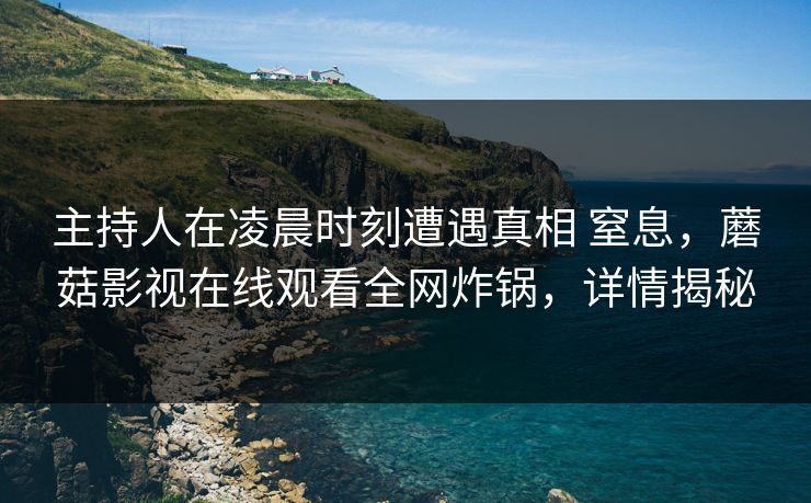 主持人在凌晨时刻遭遇真相 窒息，蘑菇影视在线观看全网炸锅，详情揭秘